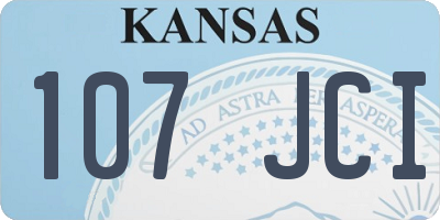 KS license plate 107JCI