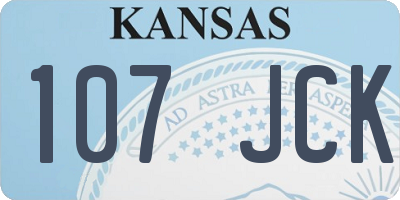 KS license plate 107JCK