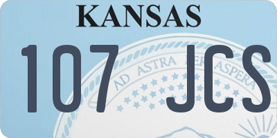 KS license plate 107JCS