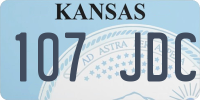 KS license plate 107JDC