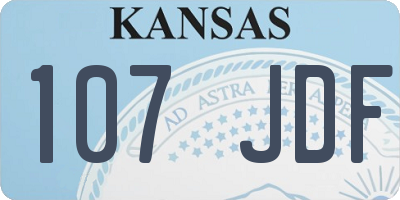 KS license plate 107JDF