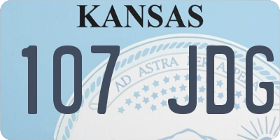 KS license plate 107JDG