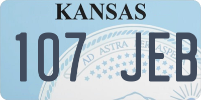 KS license plate 107JEB