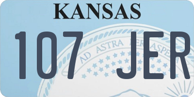 KS license plate 107JER