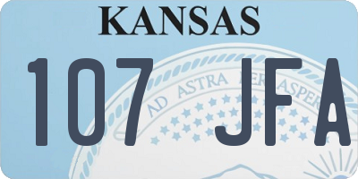 KS license plate 107JFA