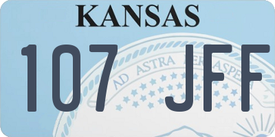 KS license plate 107JFF