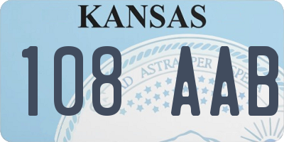 KS license plate 108AAB