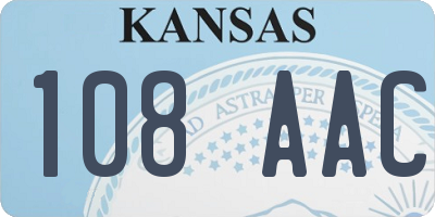 KS license plate 108AAC