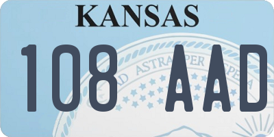 KS license plate 108AAD