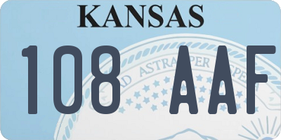 KS license plate 108AAF