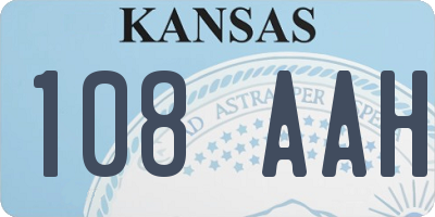 KS license plate 108AAH