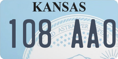 KS license plate 108AAO