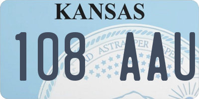 KS license plate 108AAU
