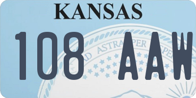 KS license plate 108AAW