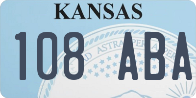 KS license plate 108ABA