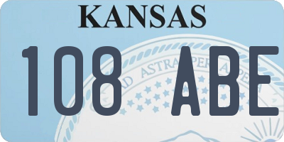 KS license plate 108ABE