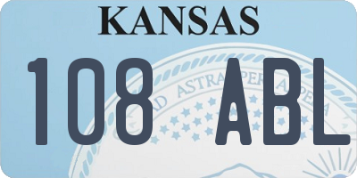 KS license plate 108ABL