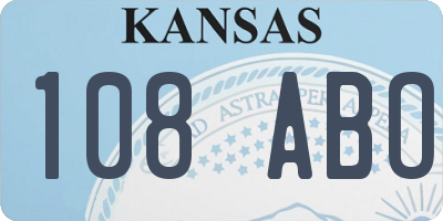 KS license plate 108ABO