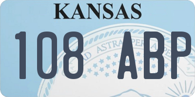 KS license plate 108ABP