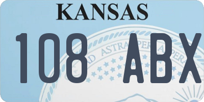 KS license plate 108ABX