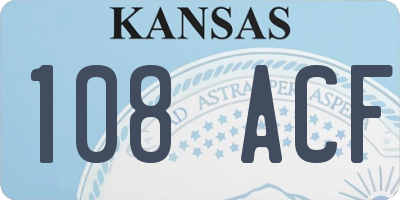 KS license plate 108ACF