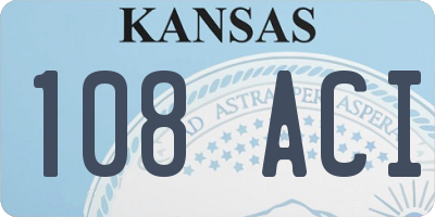 KS license plate 108ACI