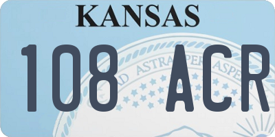 KS license plate 108ACR