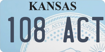 KS license plate 108ACT