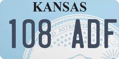 KS license plate 108ADF