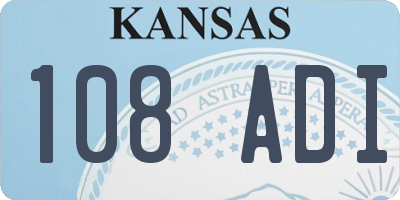 KS license plate 108ADI