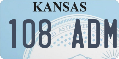 KS license plate 108ADM