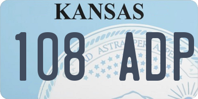 KS license plate 108ADP