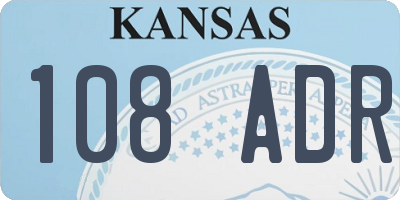 KS license plate 108ADR