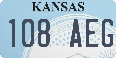 KS license plate 108AEG