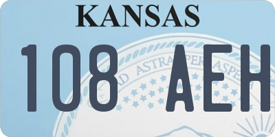 KS license plate 108AEH