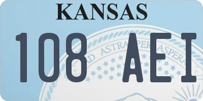 KS license plate 108AEI
