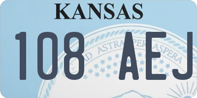 KS license plate 108AEJ