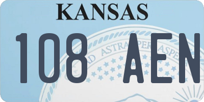 KS license plate 108AEN