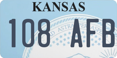 KS license plate 108AFB