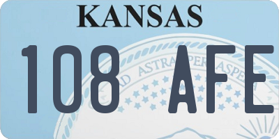KS license plate 108AFE