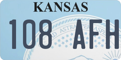 KS license plate 108AFH