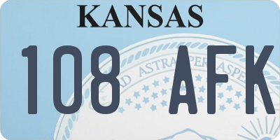 KS license plate 108AFK