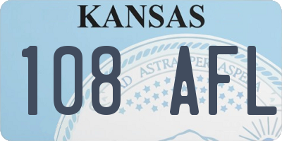 KS license plate 108AFL