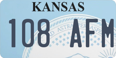 KS license plate 108AFM