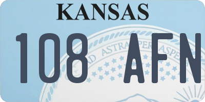 KS license plate 108AFN