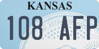 KS license plate 108AFP