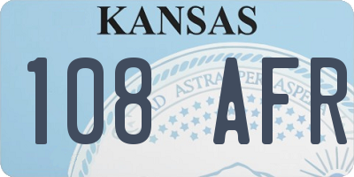 KS license plate 108AFR