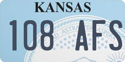 KS license plate 108AFS