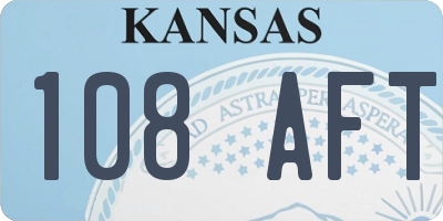 KS license plate 108AFT