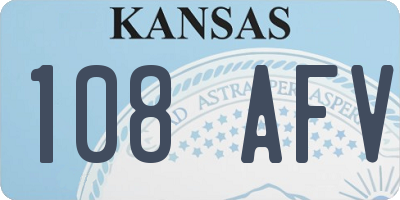 KS license plate 108AFV